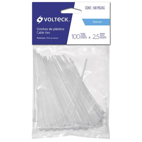 Cincho Blanco de 10 cm x 2.5 mm Cin-1810 Volteck