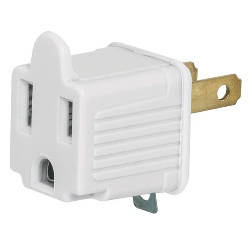 Convertidor a Tierra Blanco con 2 Piezas AD-32B Volteck