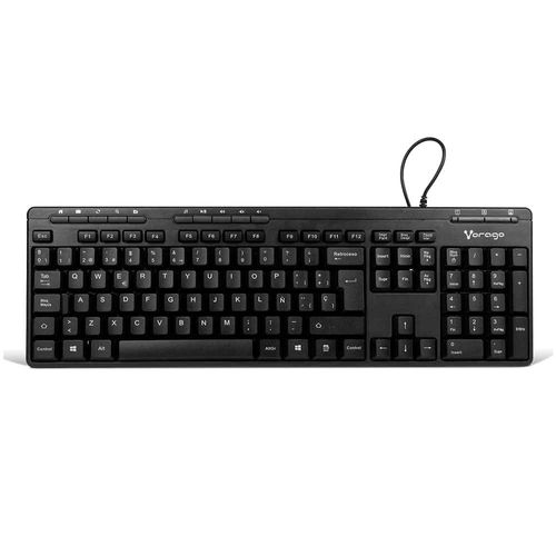 Teclado Multimedia Alámbrico, USB, Negro (Español) Vorago KB-202