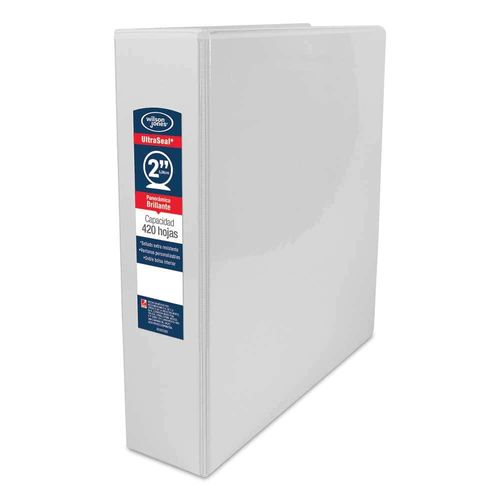 Carpeta con Argolla Vinil Tamaño Carta 2" con Ventana Blanco