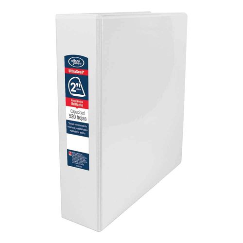 Carpeta con Argolla Vinil Tamaño Carta 2" con Ventana Blanco Aro Tipo D