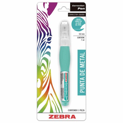 Corrector Tipo Pluma Blíster con 1 Pieza Colores Surtidos Zebra 2213-16