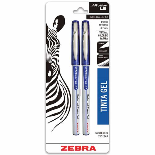 Bolígrafo de Gel Stick de 7 mm Azul Blíster con 2 Piezas J-Roller LE 8021-LE