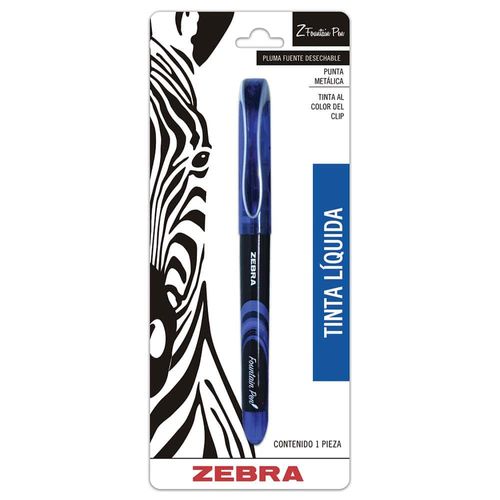 Bolígrafo Pluma Fuente Stick Azul Blíster con 1 Pieza Zebra 9001-11
