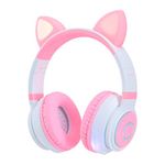 DIADEMA-VORAGO-HPB-300K-BLUETOOTH-3.5MM-ROSA-BLANCO-KITTEN-RGB-6HRS ---