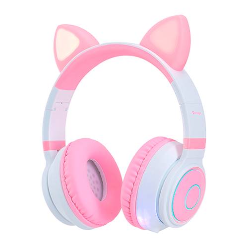 Vorago HPB-300-K audífono y auriculare Auriculares Inalámbrico Diadema Llamadas/Música USB Tipo C Bluetooth Rosa, Blanco