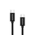 Cable-ADATA-USB-Tipo-C---USB-Tipo-C.--Conector-reversible-tipo-C---potencia-maxima-de-salida-de-100-W-Tejido-de-nailon--1-M-de-longitud-.-Color-Negr