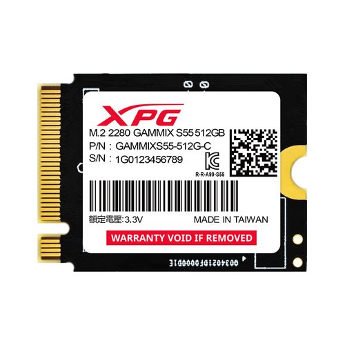 Unidad de Estado Sólido XPG GAMMIX S55 512GB PCIe Gen4 x4 M.2 2230 - SGAMMIXS55-512G-C