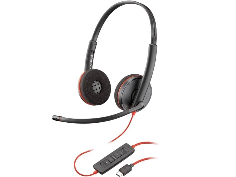 Poly-Blackwire-3220---USB-C-con-adaptador-USB-C-A-Alambricos-Binaural