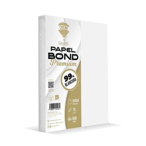 PAPEL BOND PREMIUM TAMAÑO OFICIO99% BLANCURA 75G