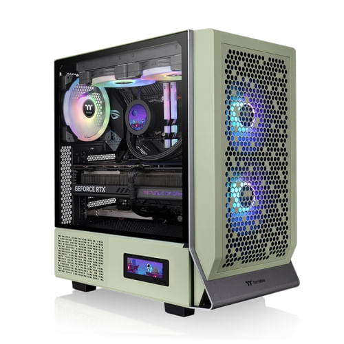 Gabinete-THERMALTAKE-Ceres-300-CA-1Y2-00MEWN-00-TG-ARGB-Matcha-Green---