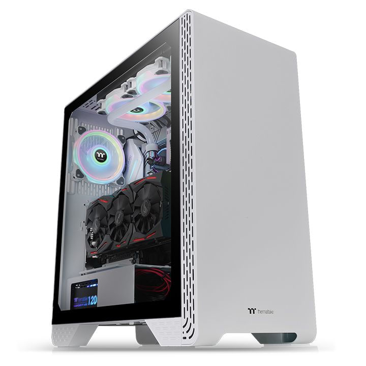 Gabinete--THERMALTAKE-S300-TG-Snow-Edition---Gabinete-Mini-ITX-hasta-ATX-Color-blanco