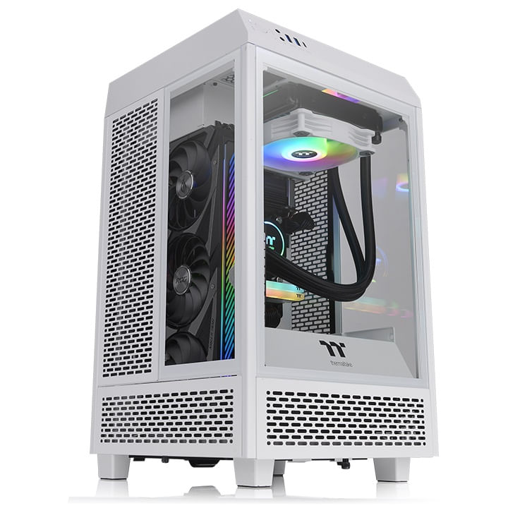 Gabinete--THERMALTAKE-The-Tower-100-Snow-Mini-Chassis---Mini-Tower-Gabinete-Mini-ITX-Color-blanco