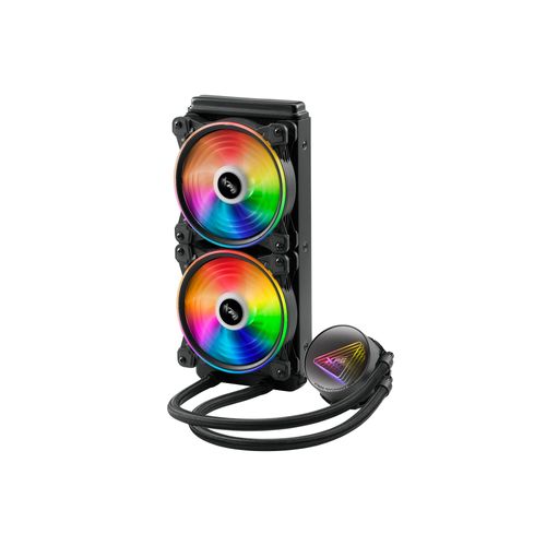 Enfriador liquido XPG LEVANTE X 240. Ventiladores ARGB 120 mm. Radiador aluminio 240mm. Intel: LGA 1700 - 1200, 115x y AMD: AM5, AM4. LEVANTEX240-BKCW