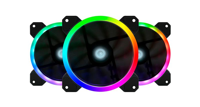 Kit-de-Ventiladores-GAME-FACTOR-FKG400---Multicolor-Ventilador-120mm-Incluye-2-Tiras-LED-Control-Remoto.