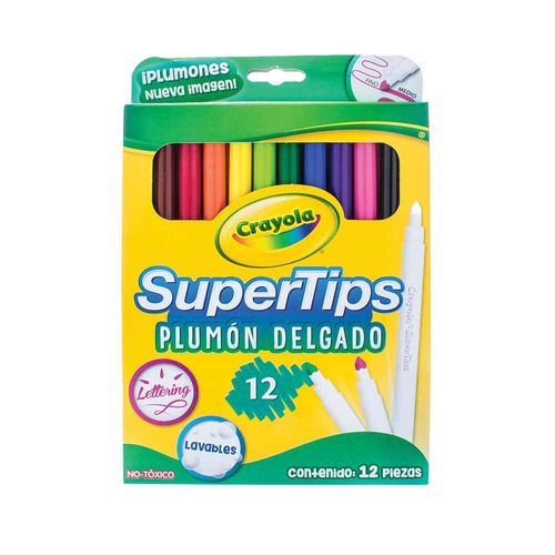 Marcador Para Colorear Delgado Lavable Estuche con 12 Piezas Crayola