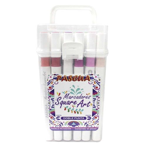 Marcador para Colorear Square Doble Punta Estuche con 24 Piezas Pascua PA-MAD206