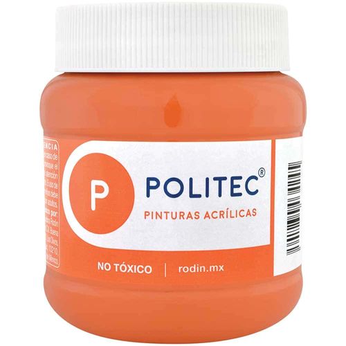 Pintura Acrílica Naranja Claro Frasco con 250 ml Politec 33248