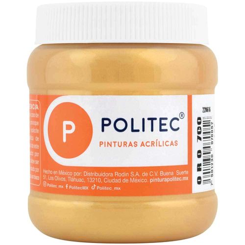 Pintura Acrílica Oro Frasco con 250 ml Politec 70052