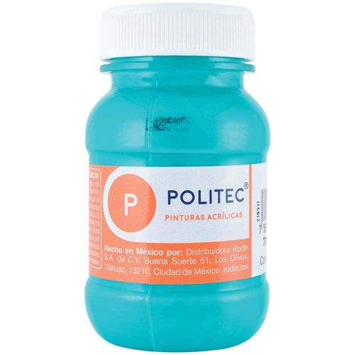 Pintura Acrílica Turquesa Frasco con 100 ml Politec 32432