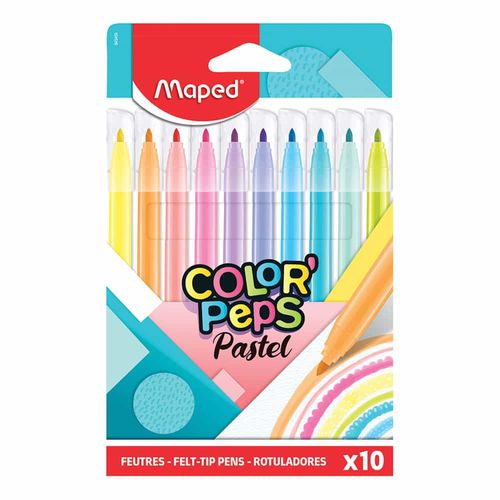 Marcador para Colorear Delgado Colores Pastel con 10 Piezas Color Peps Maped 845469