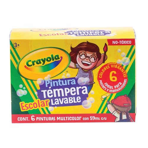 Pintura Digital Tempera Caja con 6 Colores surtidos de 59 ml Crayola 541204