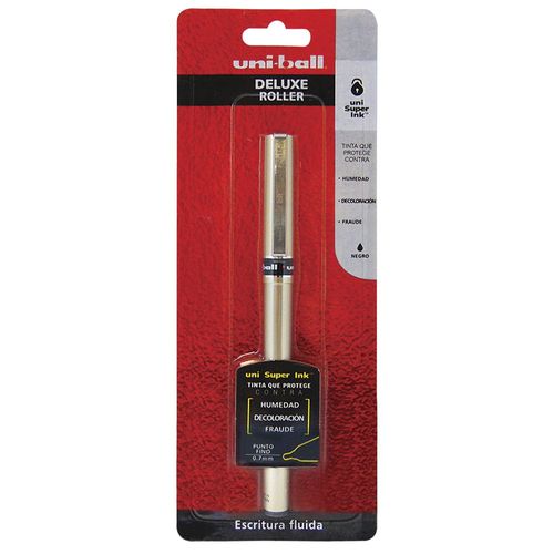 Bolígrafo Stick de .7 mm Negro Blíster SuperInk Uni-Ball