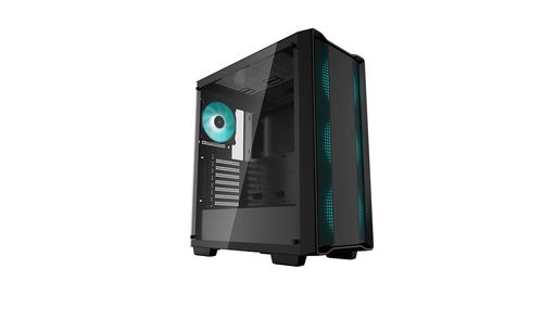 Gabinete Gamer DeepCool CC560 + Fuente de Poder PK600D de 600W (R-CC560-SIBKGAA4-A-1) - Color Negro, Formato Media Torre