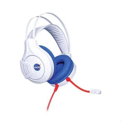 Audífonos Gamer Diadema Alámbricos 3.5 mm / USB Blanco Cable 2 mts NASA Techzone NS-HSG03