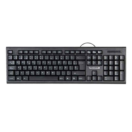 Teclado Alámbrico USB Negro Techzone TZ16TEC01