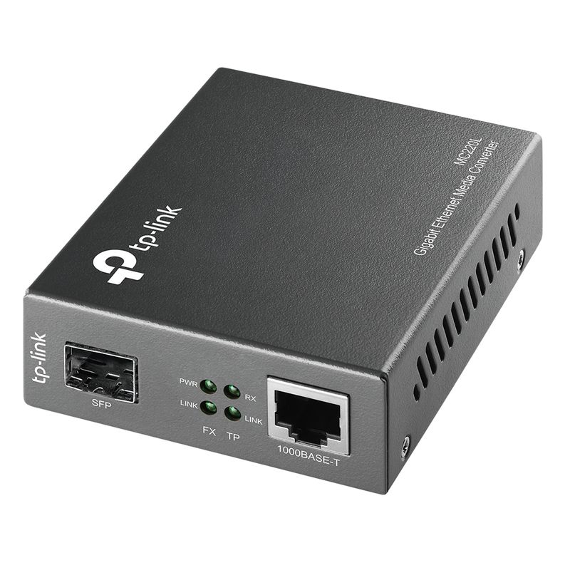 CONVERTIDOR-MULTIMEDIA-SFP-GIGABIT-TP-LINK--MC220L-CON-PUERTO-FX-COMPATIBLE-CON-HOT-SWAPPABLE---