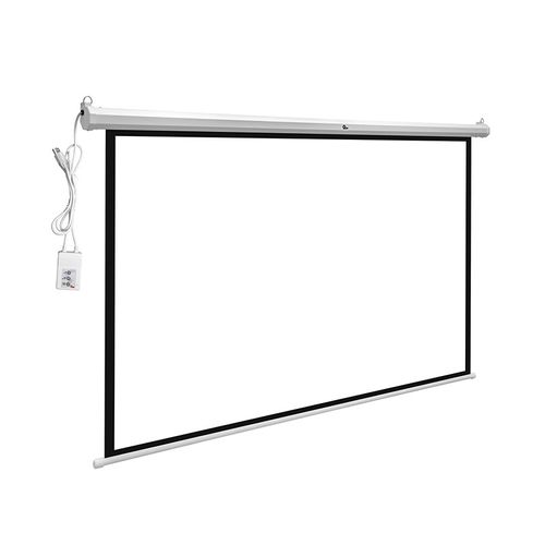 QIAN PANTALLA DE PROYECCION ELECTRICA DE 100 PULGADAS PVC - MATE, ANGULO DE 160 GRADOS FORMATO 1:1, MOTOR CON CABLE, INTERRUPTOR INTEGRADO, MOD. QXS-1