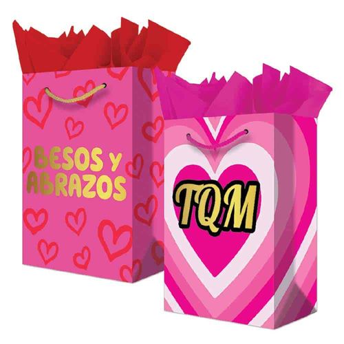 Bolsa de Cartón Regalo Grande de 25 x 36 x 11 cm Besos y Abrazos Granmark 878-561/6
