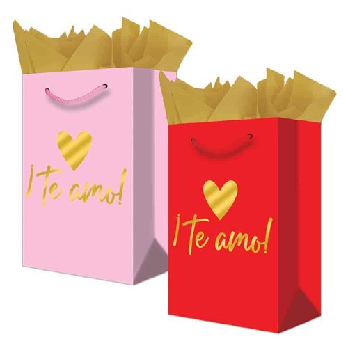 Bolsa de Cartón Regalo Mediana de 20 x 29 x 11 cm Te Amo Granmark 879-560/6