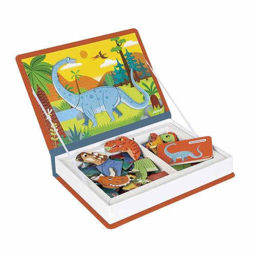 Magnetibook Dinosaurios con 40 Imanes Juego de Madera para Niños Janod J02590