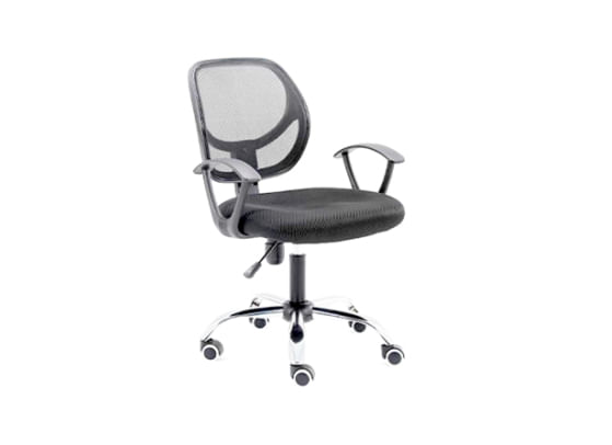 Silla-Secretarial-NEXTEP-NE-650S-Altura-Ajustable-y-Reclinable-Giratoria-y-Cromada---Color-Negro