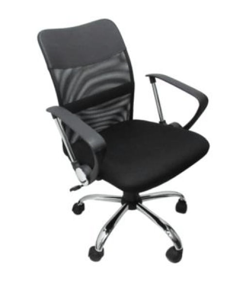 Silla-Ejecutiva-NEXTEP-NE-650E-Altura-Ajustable-y-Reclinable-Giratoria-y-Cromada---Color-Negro.