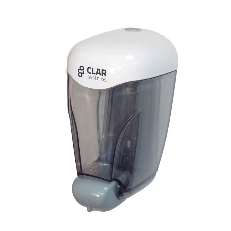 Dispensador-de-Jabon-Trendy-Confort-ABS-antiestatico.-CLAR-SYSTEMS.-Color-Tapa-Blanca---Deposito-Gris---