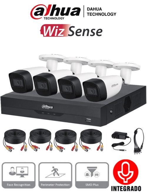 Kit de videovigilancia Dahua Technology DH-KIT/XVR5104HS-4KL-I3/4-HFW1500CMN-A-0280B-S2 - Interior y exterior, Alámbrico, 4, 2880 x 1620 Pixeles, 5 MP