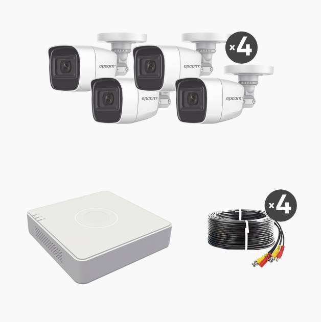 -MICROFONO-Integrado--Kit-TurboHD-1080p-Lite---DVR-4-canales---Audio-por-Coaxitron---4-Camaras-Bala---