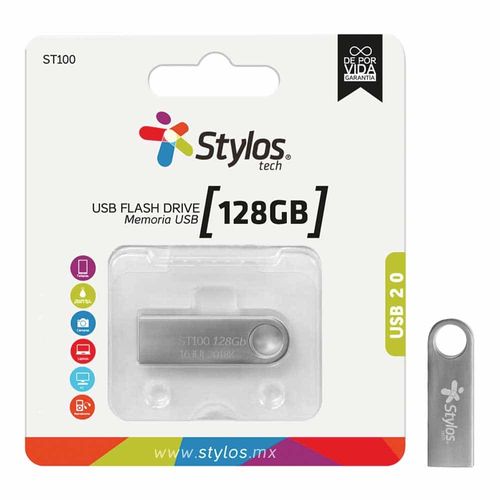 Memoria USB de 128 GB Metálica Stylos STMUSB5B
