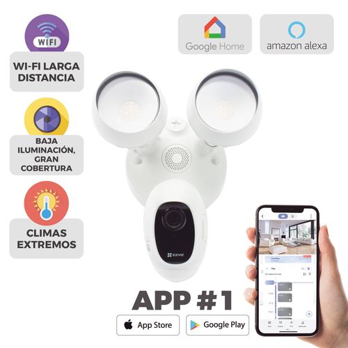 Cámara IP 2 Megapíxeles (1920 x 1080) (LC1C)/Lente 2.8 mm/Grabación en la Nube/Audio dos vías/Sirena Integrada/Sensor PIR/Micro SD/IP65/H.265. EZVIZ -