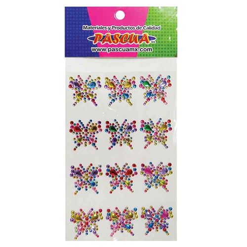 Piedra Decorativa Mariposa Plata con Adhesivo Pascua PI-MARI170