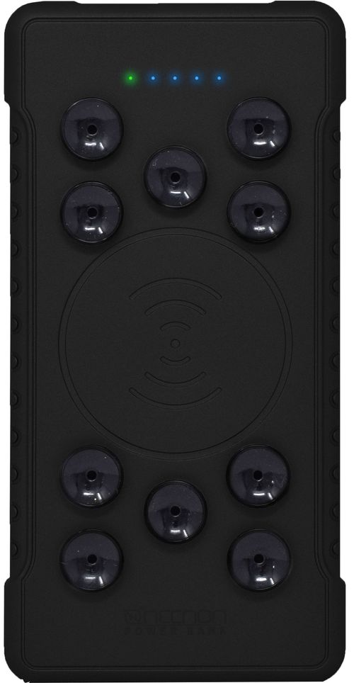 POWERBANK NPW-13QCW Necnon 13000mAh CARGA 3.0 CARGA INALAMBRICA 15W ALAMBRICA 18W MICRO USB 3.0 TIPO C 3.0 VENTOSAS NEGRO NPPB1301QW -