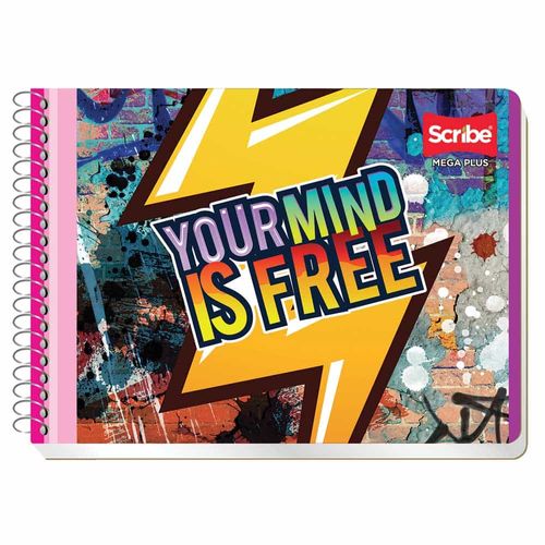Cuaderno Espiral de 100 Hojas Italiano Doble Raya Mega Scribe
