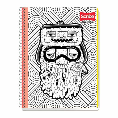 Cuaderno Espiral de 200 Hojas Profesional de Cuadro Grande Mega Scribe