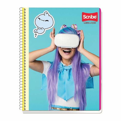 Cuaderno Espiral de 100 Hojas Profesional de Raya Mega Plus Scribe