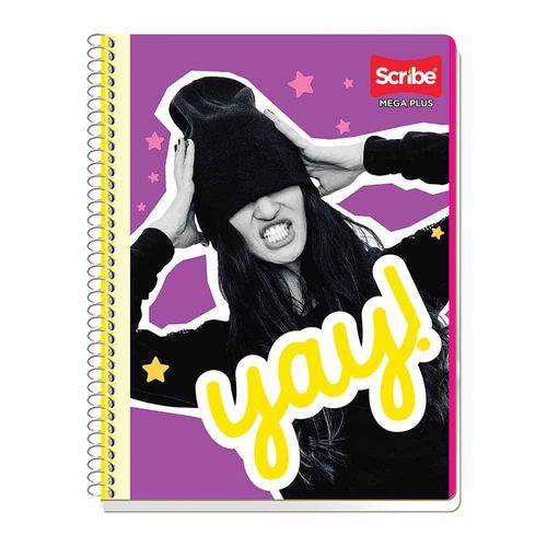 Cuaderno Espiral de 100 Hojas Profesional de Cuadro Grande Mega Plus Scribe
