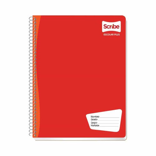 Cuaderno Espiral de 100 Hojas Profesional de Cuadro Chico Escolar Plus Scribe