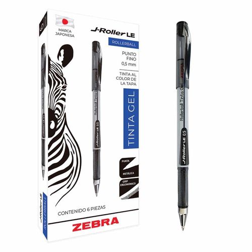 Bolígrafo de Gel Stick de 5 mm Negro Caja con 6 Piezas J-Roller LE 8600-LE